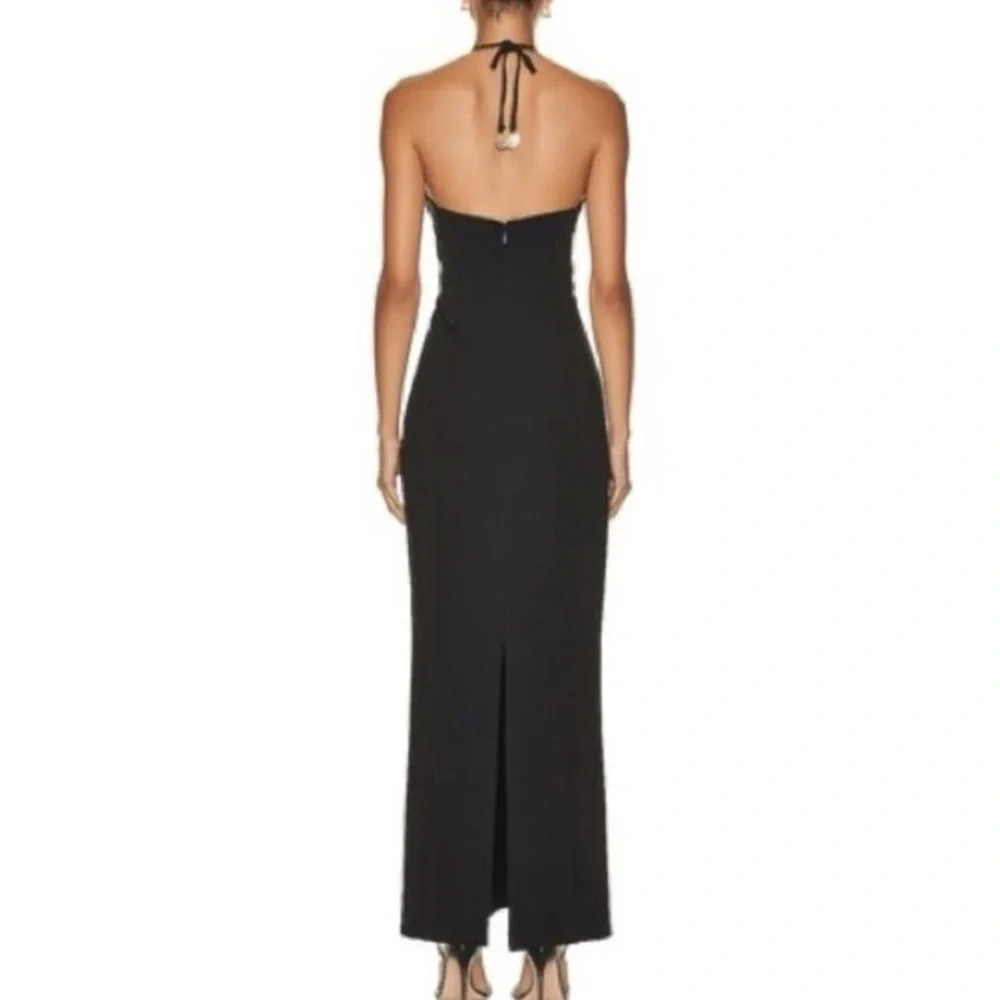 NWT Staud Bardot Black Halter Neck Keyhole Maxi Dress - Picture 2 of 9